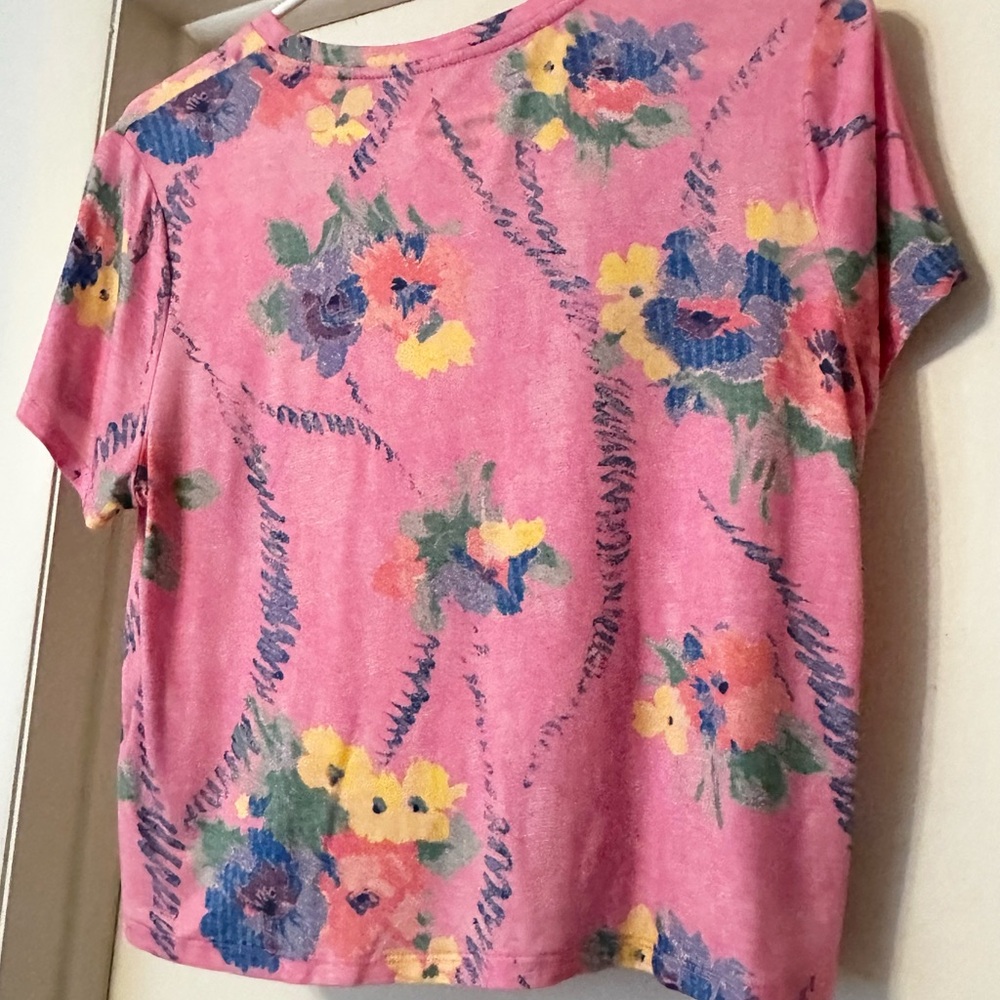 LoveShackFancy Pink Floral Crop Top - Picture 6 of 6